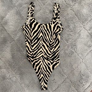 Zebra Thong Bodysuit